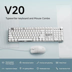 EWEADN Wired Typewriter Keyboard and Mouse Combo, Typewriter Style Mechanical - Image 2
