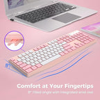 Lovaky Wireless Keyboard, 2.4G Ergonomic Wireless Computer Keyboard, Enlarged - Image 6
