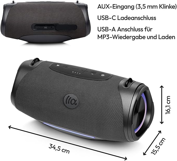 Portable Bluetooth Speaker, IPX7 Waterproof 80W Loud Stereo Sound Wireless - Image 8