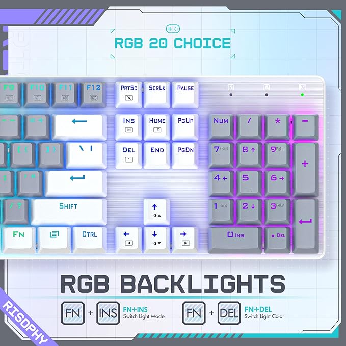 Wireless Mechanical Keyboard, Triple Mode 2.4G/USB-C/Bluetooth Gaming Keyboard - Image 6