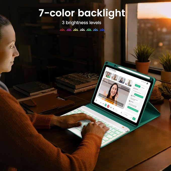 Keyboard Case for iPad Air 5th/4th Pro 11 inch, 7-Color Backlit Detachable - Image 5