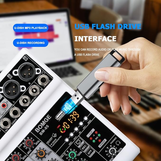 BOMGE Audio Mixer, Sound Board Mixing Console - Image 4
