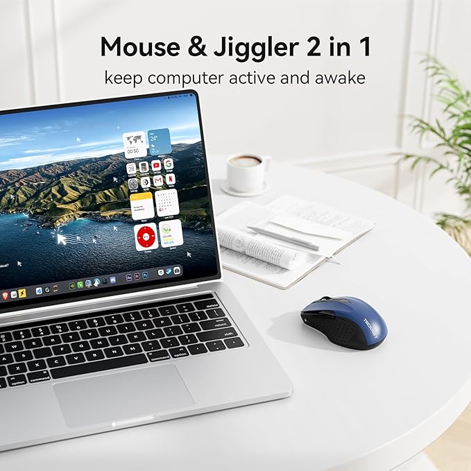 TECKNET Rechargeable Jiggler Wireless Mouse 4800 DPI Silent USB A & Bluetooth - Image 2