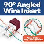 Everest 90° Angled RJ45 Cat5e Keystone Jacks 10-Pack in Red - Image 3