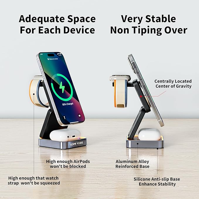2025 Upgraded 3-in-1 Magnetic Wireless Charger, Charging Stand, Charging Station - Image 3