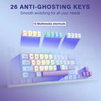 RisoPhy Wireless Gaming Keyboard, Tri-Mode BT5.0/2.4GHz/USB-C, RGB Light up - Image 4