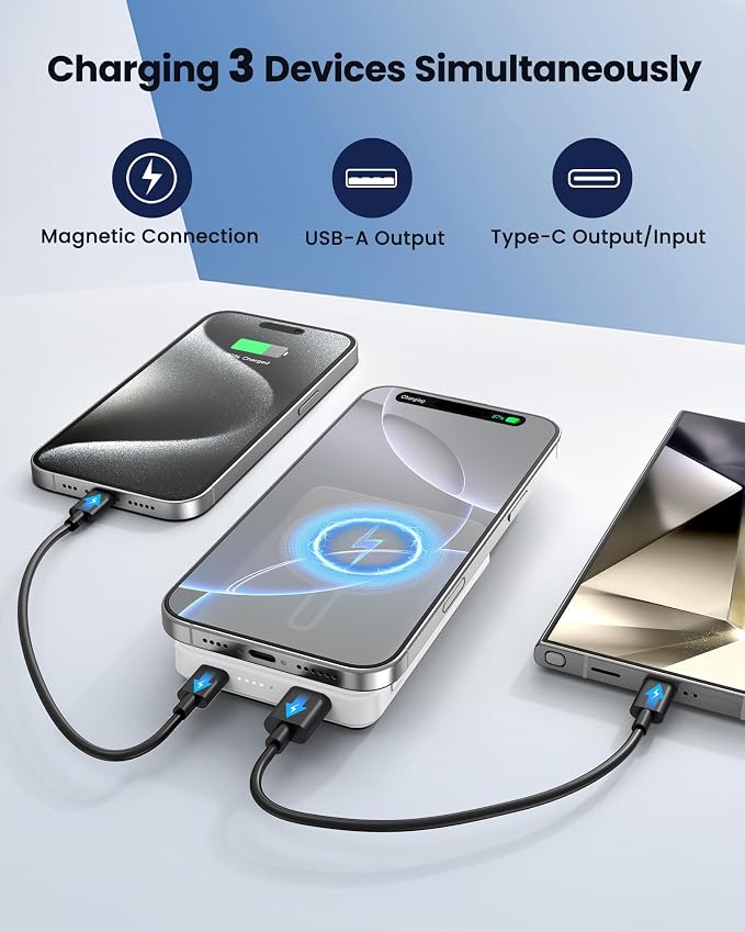 Magnetic Portable Charger Power Bank 12000mAh MagSafe Compatible Battery Pack - Image 4