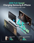INIU 45W Portable Charger, 10000mAh Built-in USB C Cable Fast Charging Power - Image 2