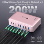 8-Port USB C Fast Charger Block 200W - Image 3