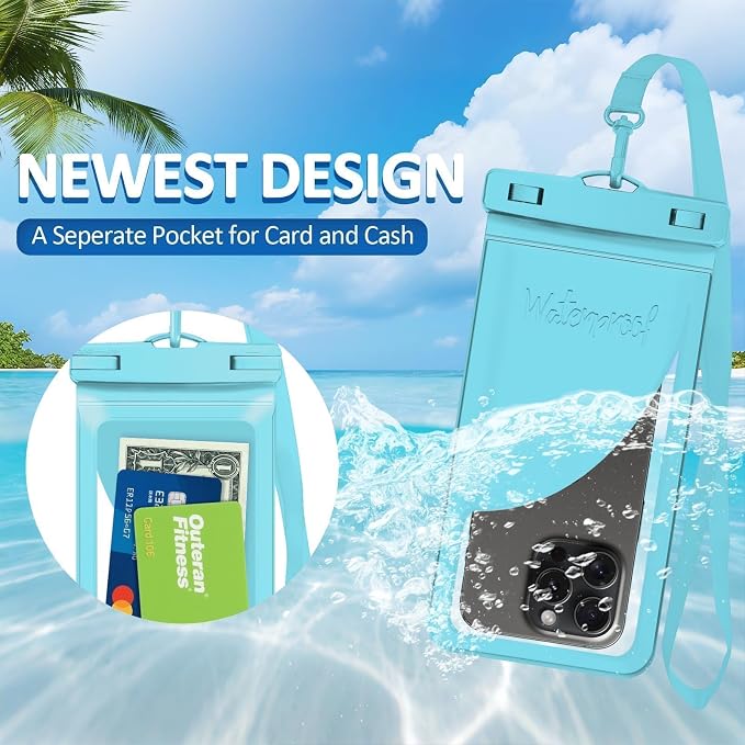 Waterproof Phone Case, with Inside Card Holder, Large Waterproof Pouch - Image 3