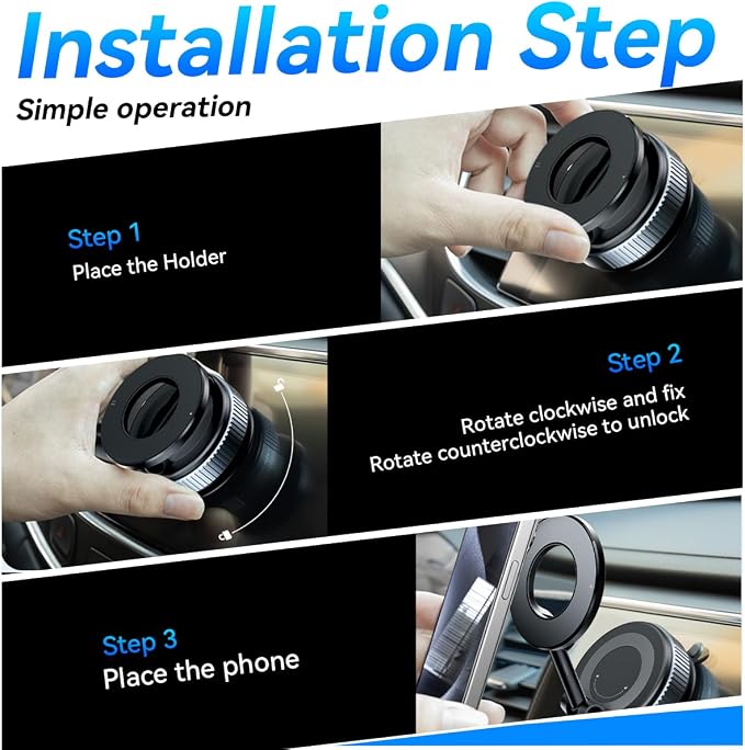 Upgraded Nano Gel Magnetic Phone Holder, 360° Rotation Vacuum Suction Cell - Image 6