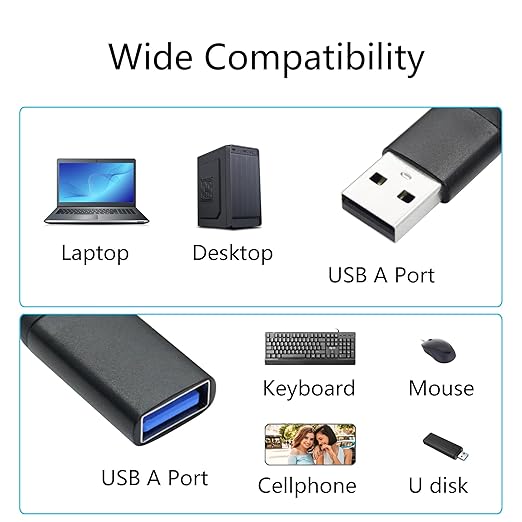 USB Splitter Cable 1FT, USB A Male to Dual USB A Female Y Splitter Adapter 1 in - Image 5