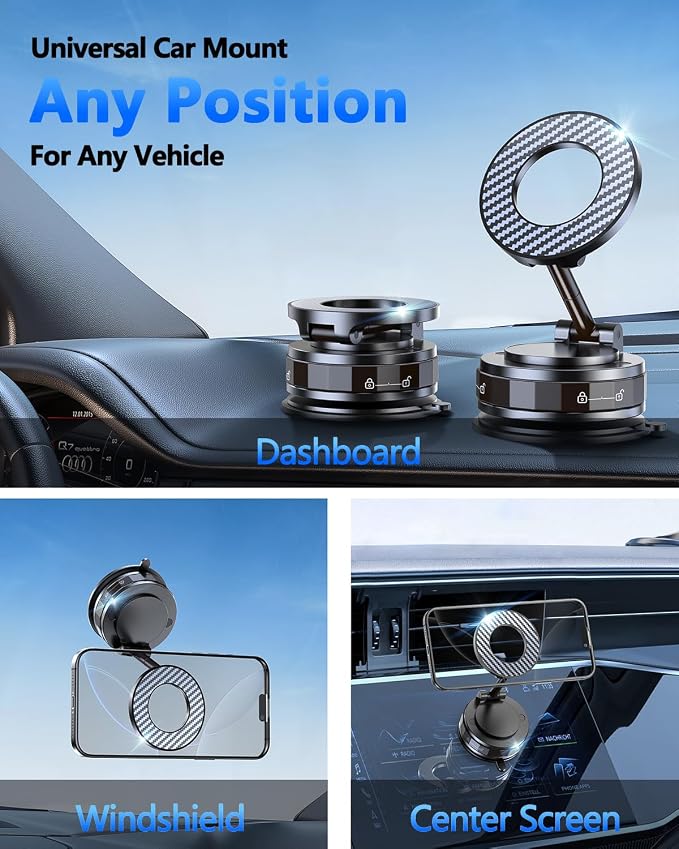 Vacuum Magnetic Car Phone Holder - Image 2