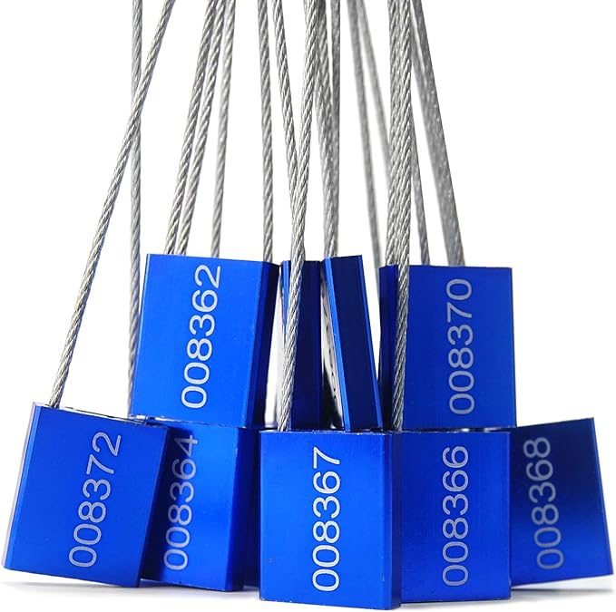 500 pcs Numbered Security Cable Seals Tamper Resistant Shipping Label Steel - Image 2