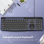 Wired Keyboard, Quiet Keyboard, Silent Keyboardwith Low Profile Chiclet Keys - Image 4