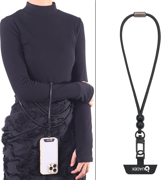 cell phone lanyard Detachable Phone Chain Strap Leather 2-in-1 Wristlet Phone - Image 4