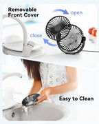 USB Desk Fan, 5 Inch Mini Portable, 3 Speeds Strong Airflow Personal Desktop - Image 7
