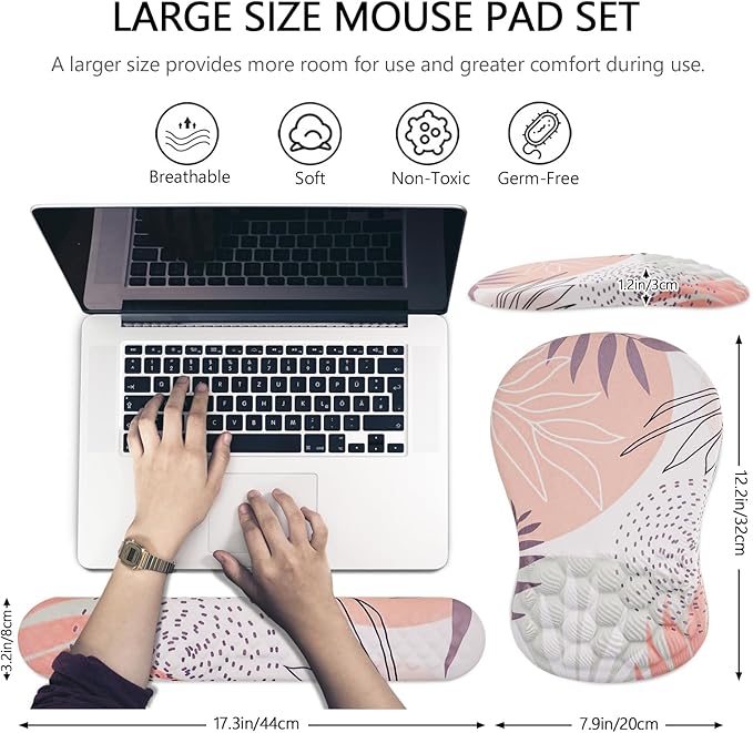 Mouse Pad Wrist Support, 2 in1 Keyboard Wrist Rest+ Ergonomic Mouse Pad - Image 5