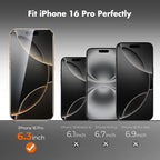 UNBREAKcable Screen Protector for iPhone 16 Pro, HD Tempered Glass Screen - Image 6