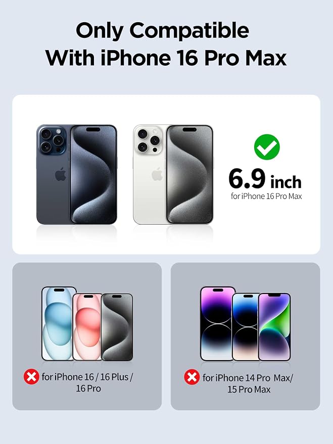 Compatible for iPhone 16 Pro Max Privacy Screen Protector Tempered Glass 6.9 - Image 2