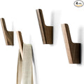 Wall Hooks - Set of 4 - Dark Walnut or Light Ash Wood Coat Hooks by TheHrdwood