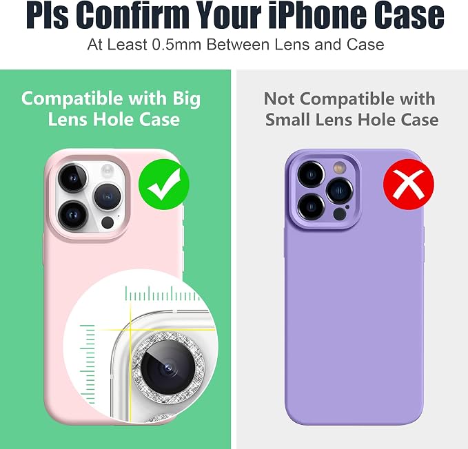 AGVEE 3+3 6 Pack for iPhone 16 Pro 6.3" / 16 Pro Max 6.9" Camera Lens Cover - Image 3