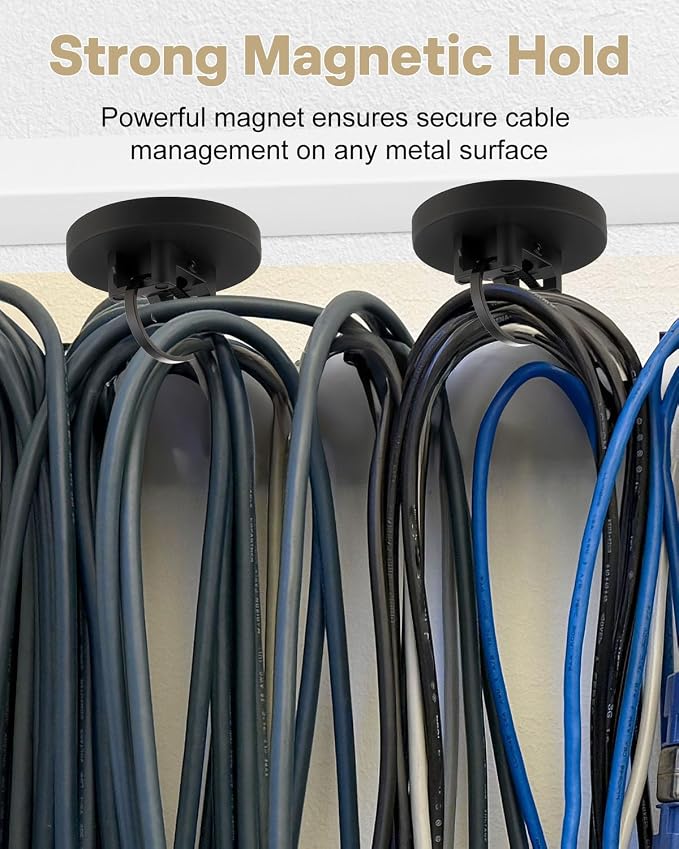 Magnetic Zip Tie Mount Wire Cable Holder, Include 10 Pcs 43mm Magnetic Cable - Image 3