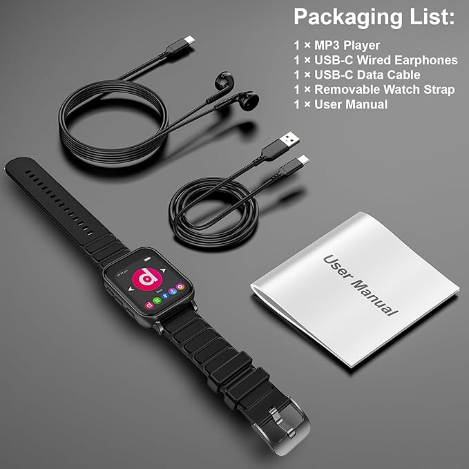 MP3 Player with Bluetooth 5.0, 32GB Touchscreen Music Player with Detachable - Image 7