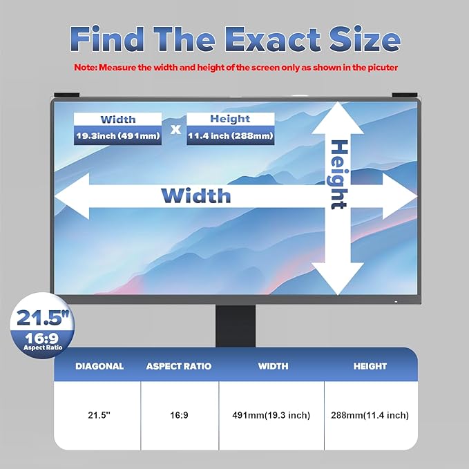 Computer Privacy Screen Filter 21.5 Inch, 9H Hardness Hanging Computer Screen - Image 4