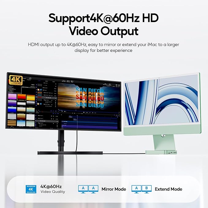 Upgraded 11 in 1 USB C Hub for iMac 24 inch USB Hub 2021 2023 2024 Support M.2 - Image 4