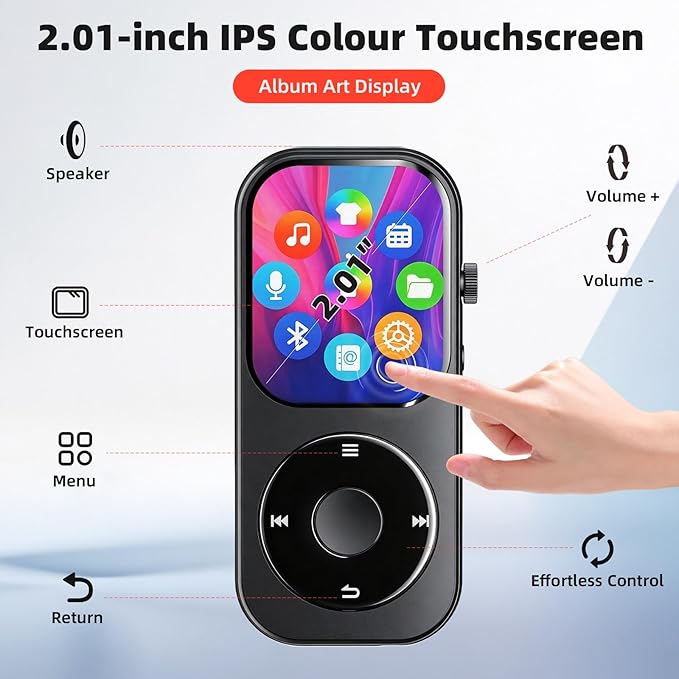 128GB MP3 Player with Bluetooth 5.4, Music Player with Built-in HD Speaker - Image 4