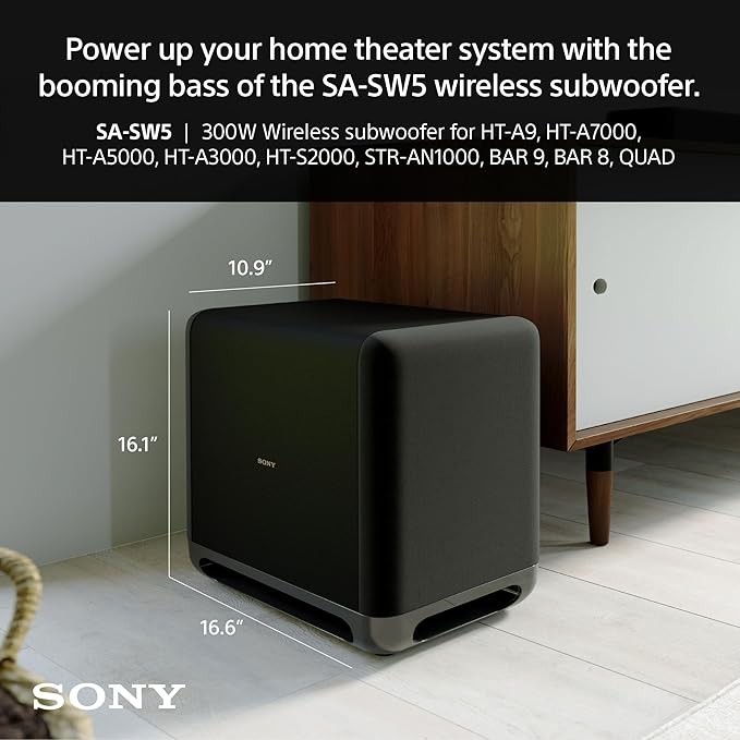 Sony BRAVIA Theater Bar 9 Sound Bar and SA-SW5 Wireless Subwoofer - Image 4