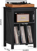 Record Player Stand with Vinyl Record Storage, Large Wood Turntable Stand - Image 3