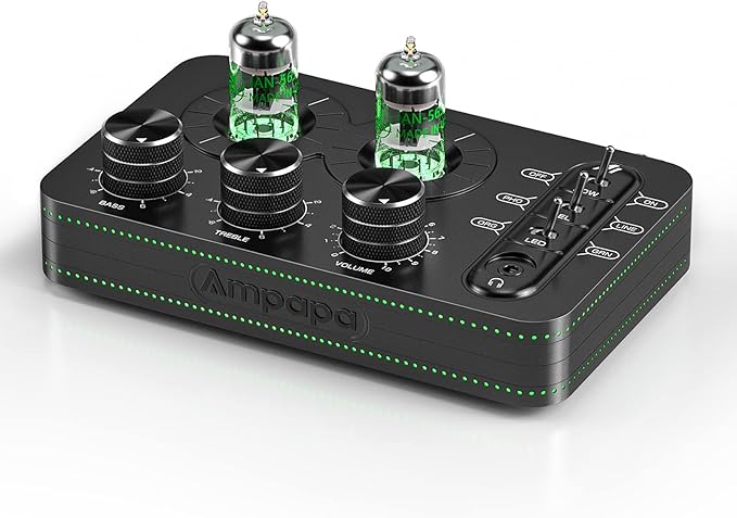A1 Vacuum Tube Phono Preamp, Headphone Amp, Hi-Fi Audiophile Preamplifier by Ampapa