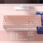 Basaltech Pink Keyboard with 7-Color LED Backlit, 104 Keys Quiet Silent Light - Image 7