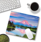 Snowy Mountains Lake Tree Mountains Mouse Pad, Landscape Mouse Pad Custom Design - Image 4