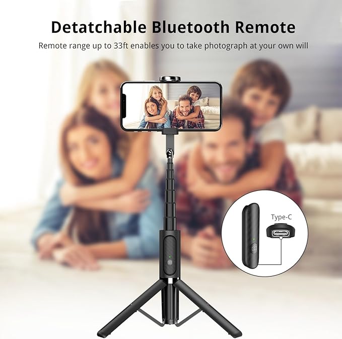 ATUMTEK Selfie Stick Tripod, Extendable 3 in 1 Aluminum Bluetooth Selfie Stick - Image 4