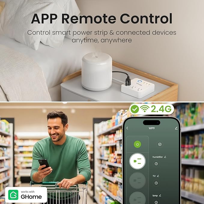 GHome Smart Power Strip Surge Protector 10A, Smart Plug that Works - Image 3