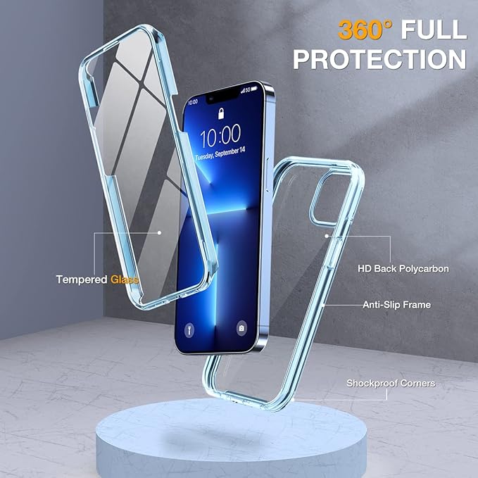 Miracase Glass Case for iPhone 13 Pro Max 6.7 inch, Upgrade Full-Body Clear - Image 3