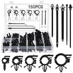 150 pcs Car Wire Loom Routing Clips Push Mount Cable Tie Assortment 10 Sizes by Funnymoom