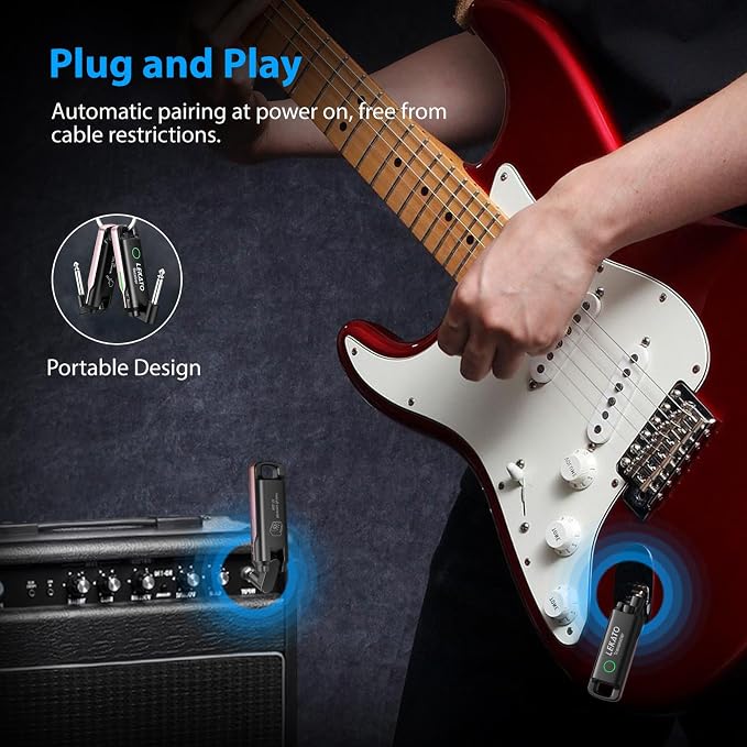 LEKATO Wireless Guitar System UHF Wireless Guitar Transmitter Receiver - Image 6