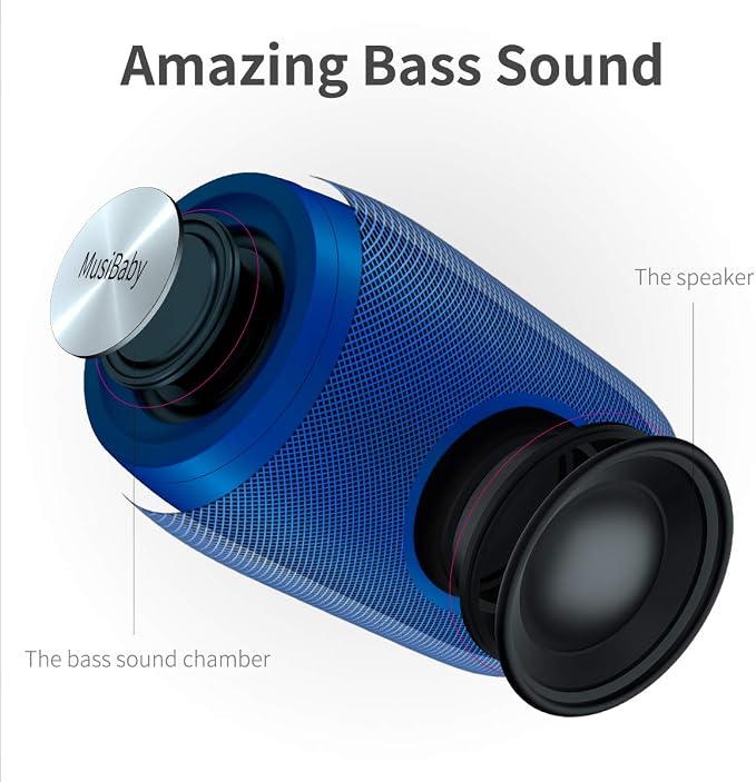 Bluetooth Speaker, MusiBaby Wireless, Waterproof, Portable Speaker, Dual Pairing - Image 4