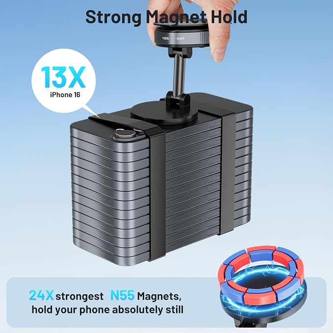 Magnetic Phone Holder for Car, Suction Cup Phone Mount, Foldable Vacuum - Image 6