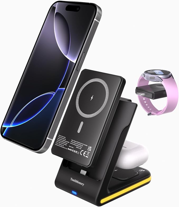 Wireless Charger 5 in 1 Magnetic Charging Station Stand by YouthMemory