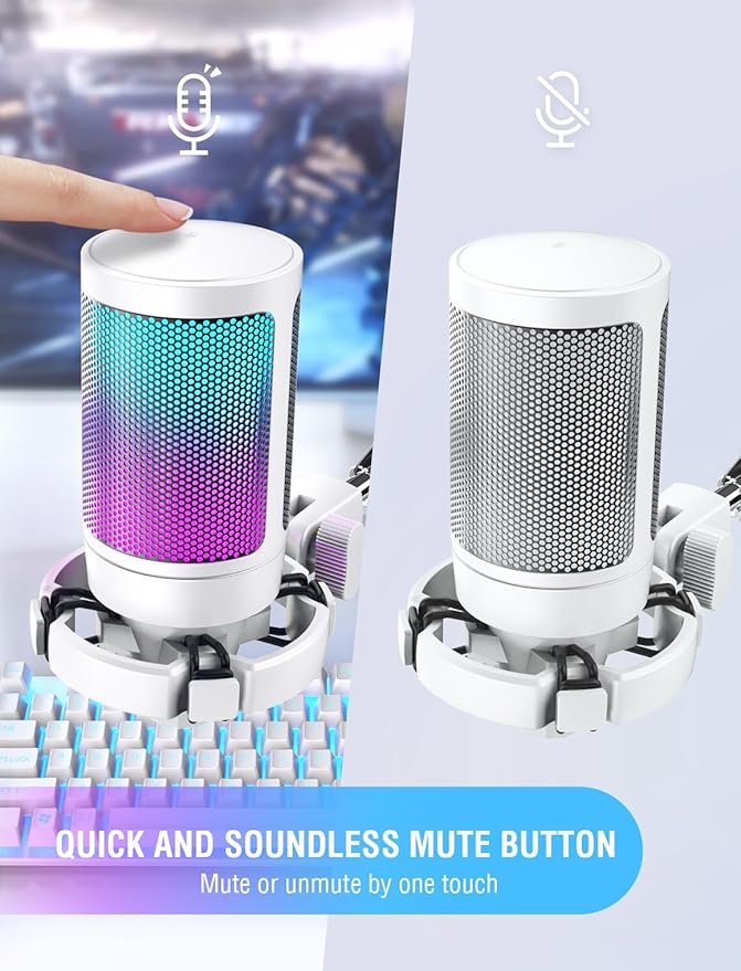 FIFINE AmpliGame USB Microphone, PC Gaming Recording Desktop Laptop Mic - Image 2