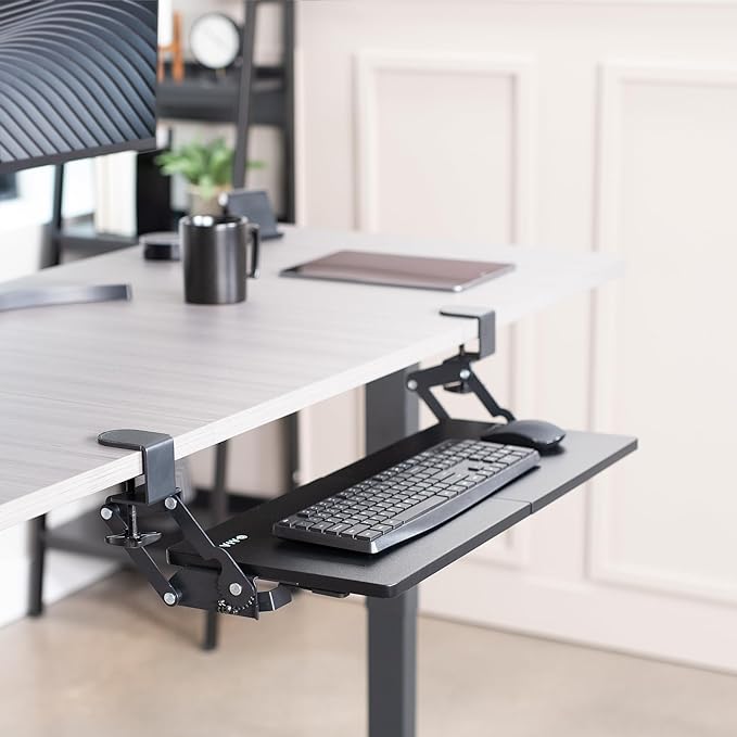 VIVO Large Clamp-on 27 x 11 inch Computer Keyboard and Mouse Tray - Image 2