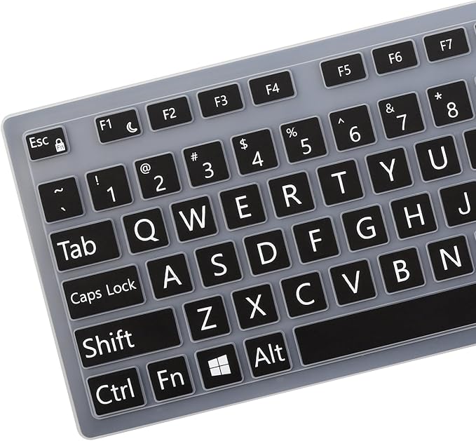 Large Print Keyboard Cover for Dell KM636 KB216 KB216t KB216d KB216p Wired & - Image 2