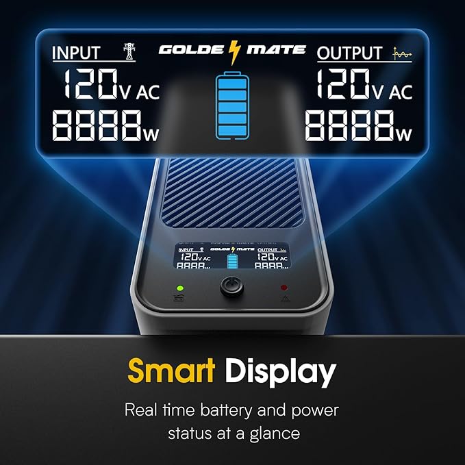 GOLDENMATE 1000VA/600W Lithium UPS Battery Backup and Surge Protector, Sinewave - Image 6