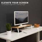 VIVO 24 inch Monitor Stand, Wood and Steel Desktop Riser, Small TV, Ergonomic - Image 7
