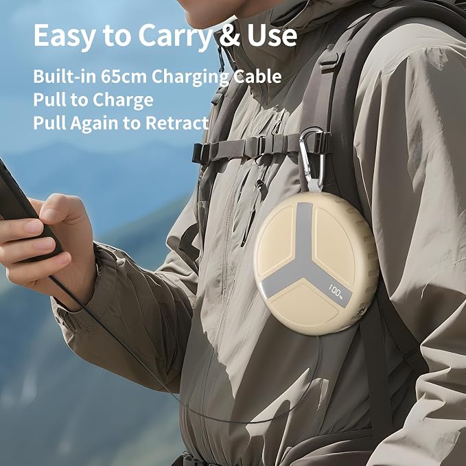 Vivilumens Power Bank Portable Charger 10, 000mAh Retractable 25.5 in Built-in - Image 6